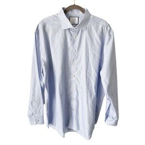 Charles Tyrwhitt Shirt Men's 18/37in. Light Blue Printed 100% Cotton Dress Shirt